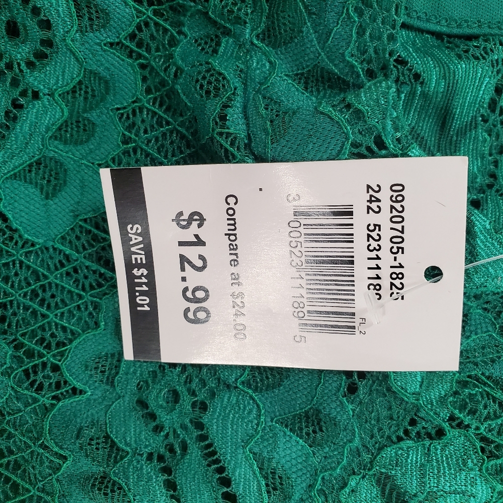 Liberty Love Emerald Green Lace A-Line Sleeveless Dress Size XL NWT - Picture 8 of 10